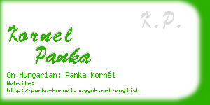 kornel panka business card